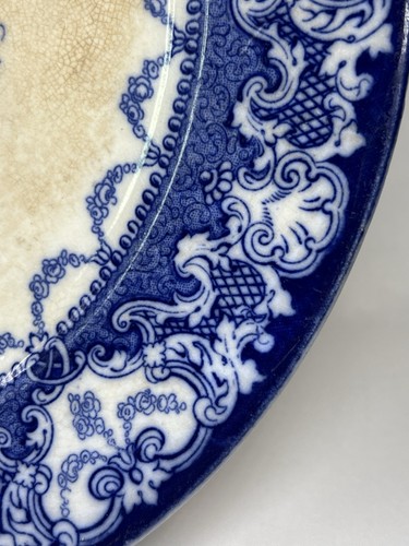 ANTICO PIATTO INSALATA PRANZO 9,25" WATTEAU DOULTON BLU FLUSSO - Foto 14 di 23