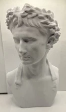 ROMAN SCULPTURE AUGUSTUS CROWNED 8.6 INCH/225 MM, MUSEUM REPLICA
