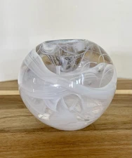 KOSTA BODA Anna Ehrner Cool Moon Swedish Glass Spherical Tea Light Votive