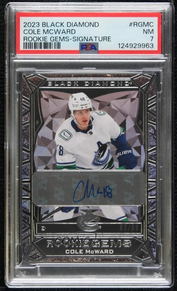 2023 UD Black Diamond Rookie Gems Signatures 67/99 Cole McWard #RG-MC PSA 7 Auto