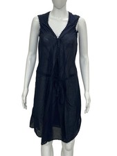 Isabel Marant Etoile Women's Sleeveless Pleated Midnight Black Mini Dress M 1