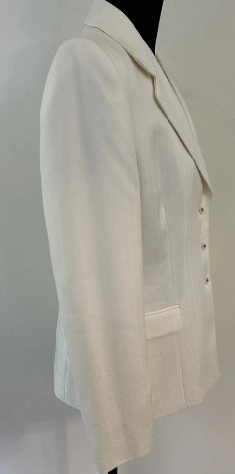 Traje chaqueta/pantalón Parkville Stresa ASL para mujer 2 piezas marfil blanco talla 6 nuevo con etiquetas Foto 3 de 4