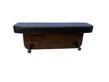 Painted Wooden Wall Shelf Blue Brown Americana Small Floating Peg Shelf 9"