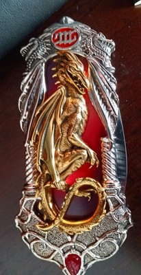 Franklin Mint Dragon Collector Series Folding Knife/ With case
