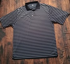 Footjoy Men's Short Sleeve Golf Polo Shirt Size XL Black Stripe