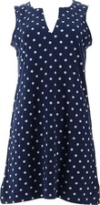 Lands' End Jersey Cotton Slvless Swim Cover Up Dress Polka Dot PS NWOT 1079 
