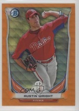2014 Bowman Prospects Chrome Retail Orange Wave Refractor Austin Wright i6j