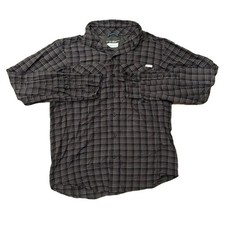 Columbia Men's Silver Ridge Plaid Long Sleeve Shirt Dark Gray Size S