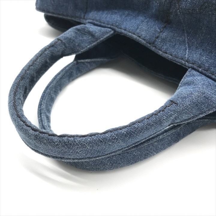 Good Condition PRADA Canapa 2WAY Shoulder Tote Hand Bag Denim Blue Ladies Brand thumbnail 6