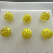 Glass Marbles Game Shooters 1" 9 pcs Clear w/yellow spots 26mm