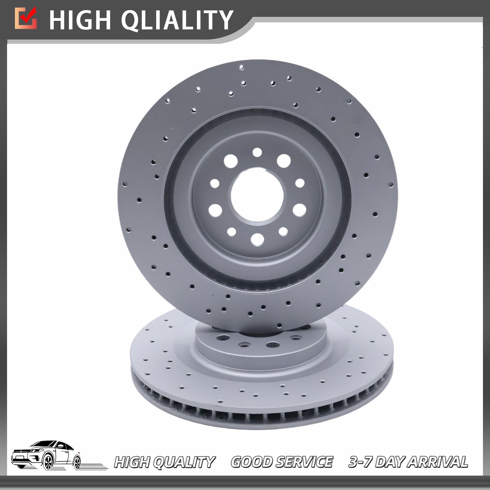 Rear Brake Rotors Set For Maserati Ghibli Quattroporte 2017-2021 Pair