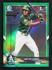 2018 Bowman Draft Chrome Green Refractor 43/99 Jameson Hannah #BDC-160 0lj0