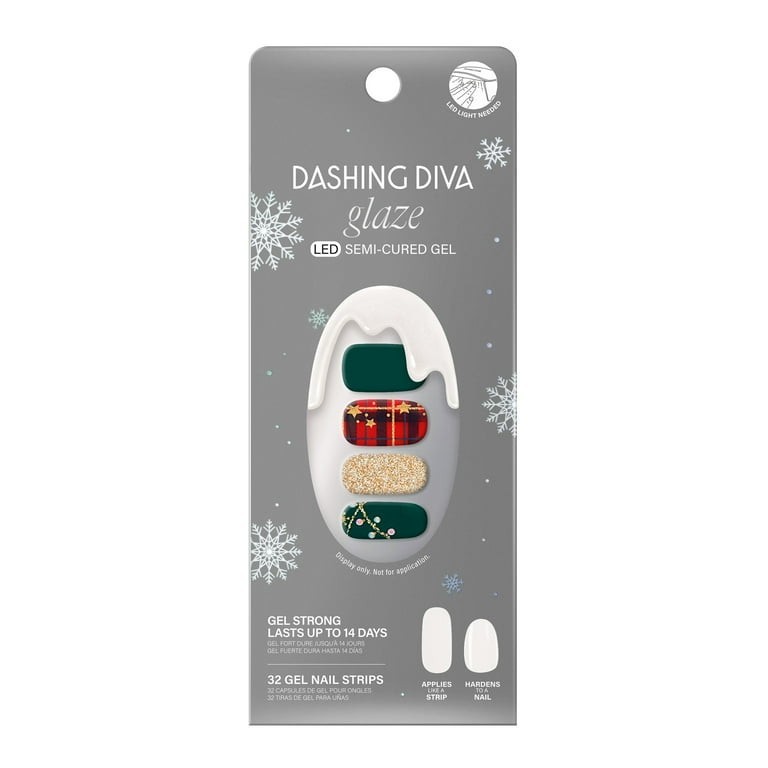 Dashing Diva Glaze Semi-Cured Gel Nail Strips - Victorian Plaid 