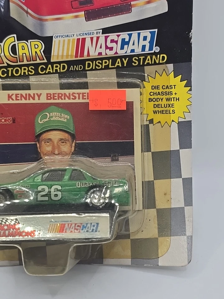 1991 Racing Champions Nascar Diecast Stock Car #26 Kenny Bernstein. Card & Stand - Image 3 of 4