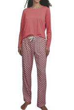 New Lands  End Women  s Super Soft 2-Piece Knit Pajama Set Medium M Pink