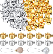 80 PCS Crimp Beads for Jewelry Making Supplies, Crimping Beads, Brass Crimp Bead
