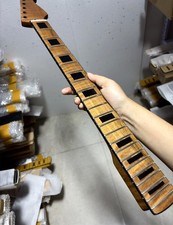 22 fret block inlay binding satin roasted Flame maple Electric guitar Neck parts