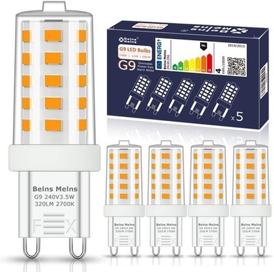5 G9 LED dimmbare warmweiße 2700K Kapsel Leuchtmittel, 3,5W 320LM SMD LED Licht, 28W