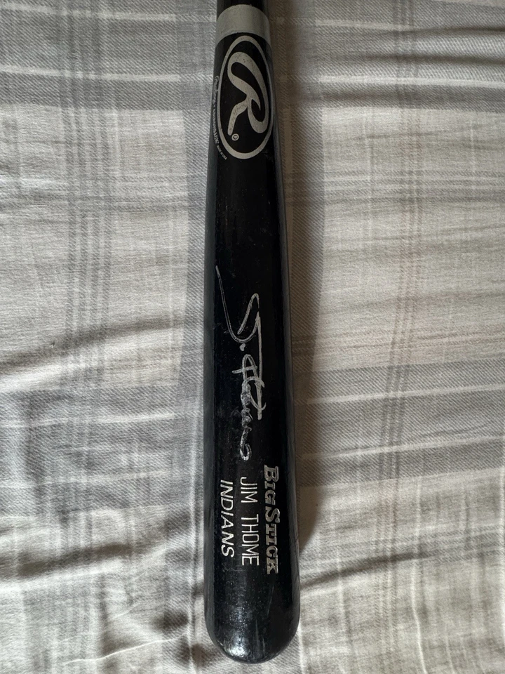 Бейсбольная бита с автографом Джима Тома Роулингса 34 дюйма Indians mlb  - Изображение 4 из 4