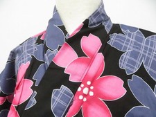 JAPANESE KIMONO YUKATA BLACK 159cm 5 ft 3 in COTTON EE8057