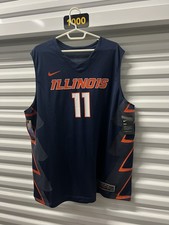 NWT Nike Illini Dee Brown Jersey Illinois Basketball 11 Ayo Blue Men’s 2XL New