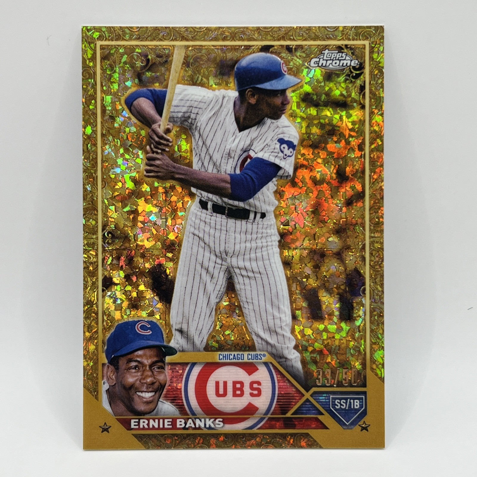 2023 Topps Gilded Collection - Ernie Banks #47 Gold Mini-Diamond Etch /50