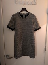 Loft Outlet Lounge Women’s Grey/Black Sweater Short Sleeve Dress Size Small (S)