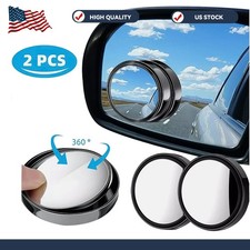 2pcs Blind Spot Mirrors Round Hd Glass Convex 360 Side Rear View Mirror For Car