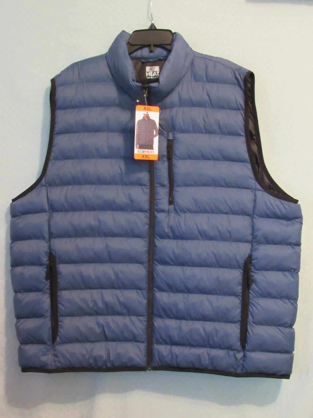 NWT 32 Degrees Heat Zip Up Puffer Vest Mens 2XL New