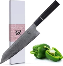 Kiritsuke Chef Knife - 8 Inch Professional Sharp Damascus Knife - Japanese VG...