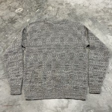 Vtg mens taupe basketweave Oscar De La Renta crewneck cotton sweater Size Medium