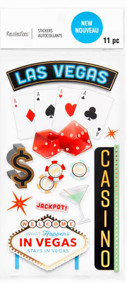 Las Vegas Strip Nevada Gambling Blackjack Casino Jackpot Recollections Stickers