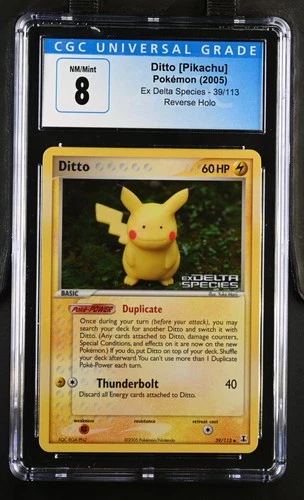 Ditto [pikachu] 39/113 Reverse Holo EX Delta Species Pokemon CGC 8 Nm/mint *007