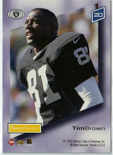 TIM BROWN - 1999 Leaf Rookies & Stars Ticket Masters #TM23 + 2 autres (lot de 3 cartes) - Photo 5 sur 6