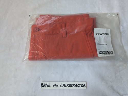 New! OUTLIER New Way Slim Shorts Swim Trunks Chino Drawstrings Papaya Fire 30