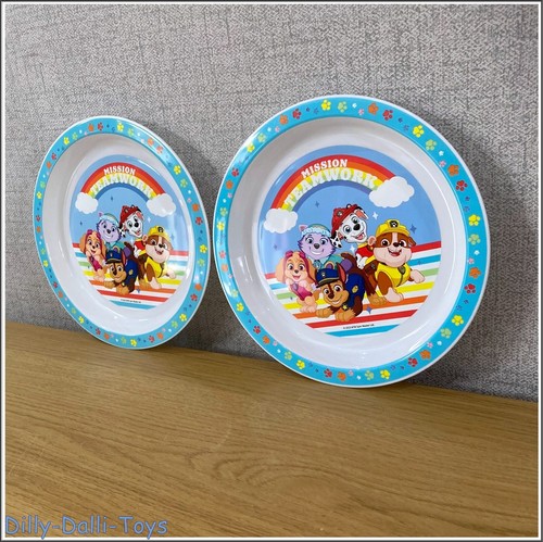 2x Kinder Paw Patrol Kunststoff Teller Mission Team Arbeit Schutt Marshall Skye Everest - Bild 5 von 13