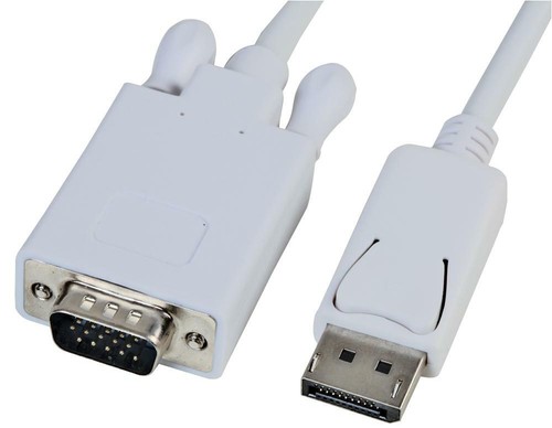 9.84FT, 3M, DISPLAYPORT PLUG TO VGA PLUG, WHITE, CABLE, FOR, PRO FOR PRO SIGNAL - 第 1/1 張圖片