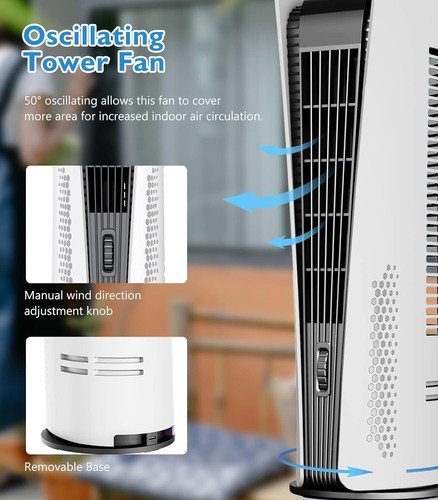 STORM HERO Tower Fan Electric Timer - Bladeless - Picture 9 of 12