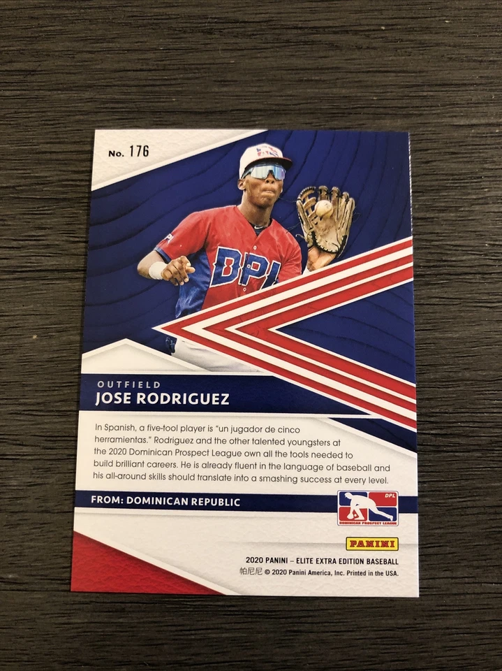 2020 Panini Elite Extra Edition-Jose Rodriguez-#899/999-Card #176 - Image 2 of 2