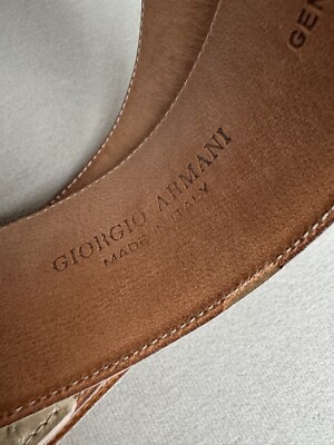 Giorgio Armani leather belt croc embossed Neutral Beige Vintage 93cm 36.5 In Giorgio Armani leather belt croc embossed Neutral Beige  main image 4