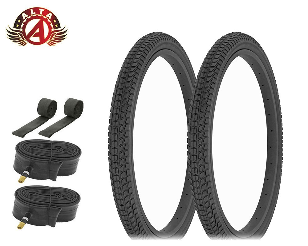 22"x 2.125" All Black Wall Tires (2) Tires, Tubes, Rimstrips.