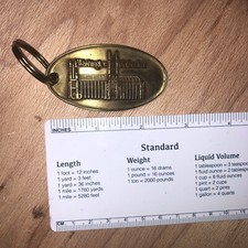 Vintage The Washington Cathedral DC Solid Brass Keychain Made In USA 3” Church