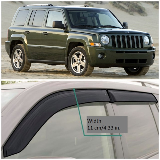 JE10607 Window Visors Vent Wide Deflectors For Jeep Liberty/Patriot