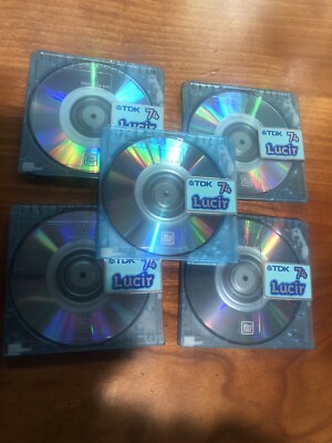 RARE TDK Lucir 2ème édition 74 minutes minidiscs md, bleu rose mini disque