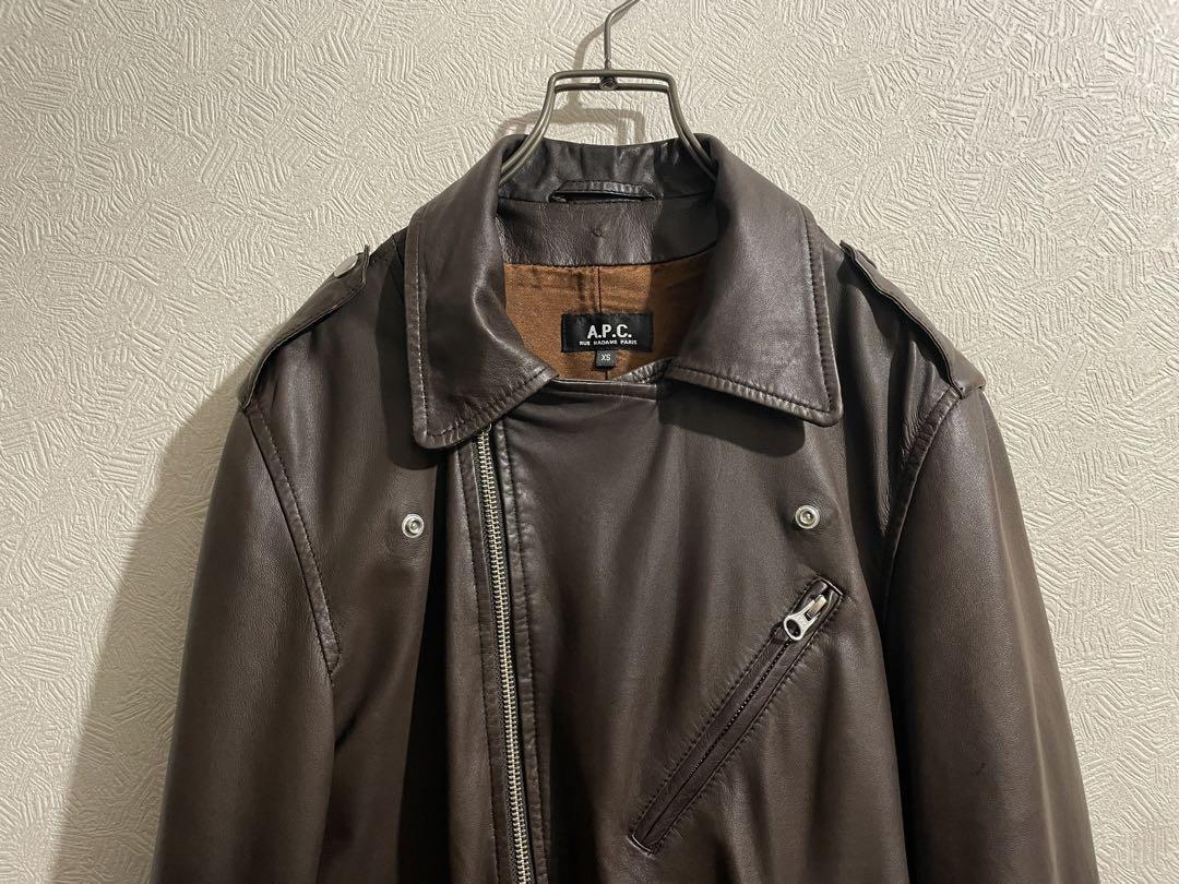 A.P.C. Leather Riders Jacket France製 A.P.C. Leather Riders Jacket Brown Men's Size S From Japan