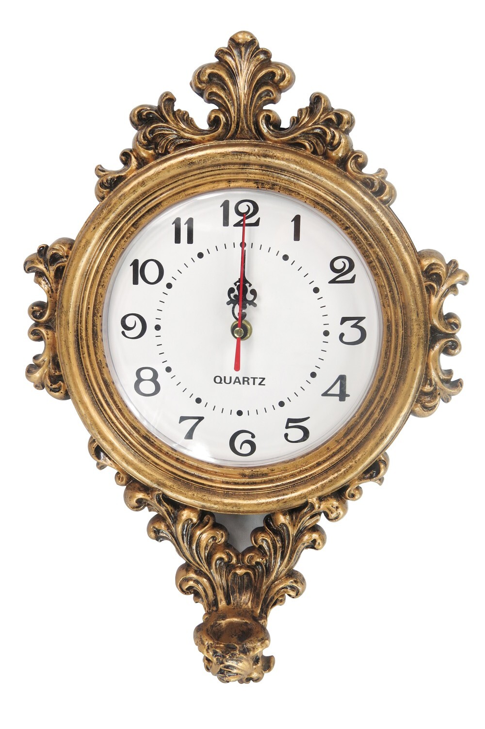 Hand Painted Resin Wall Clock,European Style Retro Vintage Clock Non - Ticking