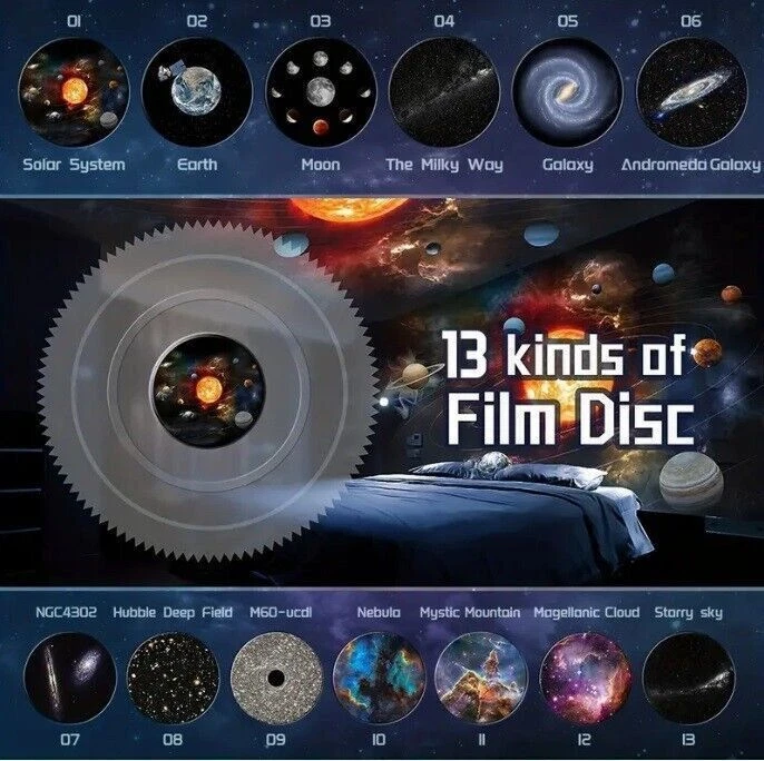 Galaxy Starry Sky Projector 13in1 Night Light Rotating LED Planetarium Star Lamp - image 2 of 4