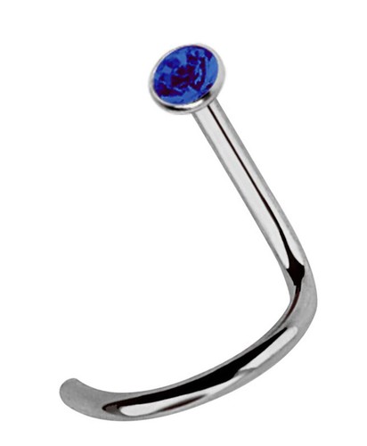 Titan Piercing Naso Gioiello Naso Spina IN 1mm Spirale E 2,2mm Zirconia - Photo 5/16