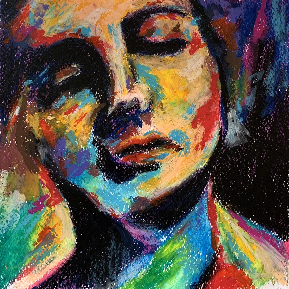 Abstract 2024 oil pastel