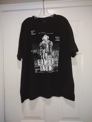 IT Chapter Two Mens Black Graphic T Shirt - IT Comes Back - Size 2XL Horror 